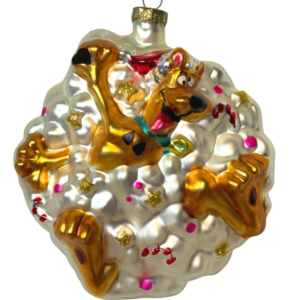Warner Bros‎ Scooby-Doo Snowball Glass Christmas Ornament Large 4.5" Tall RARE